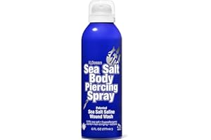 H2Ocean Sea Salt Body Piercing Spray - Saline Piercing Spray for Piercings & Body Modifications - Drug-, Preservative- & GMO-Free Vegan Piercing Aftercare - 6 oz