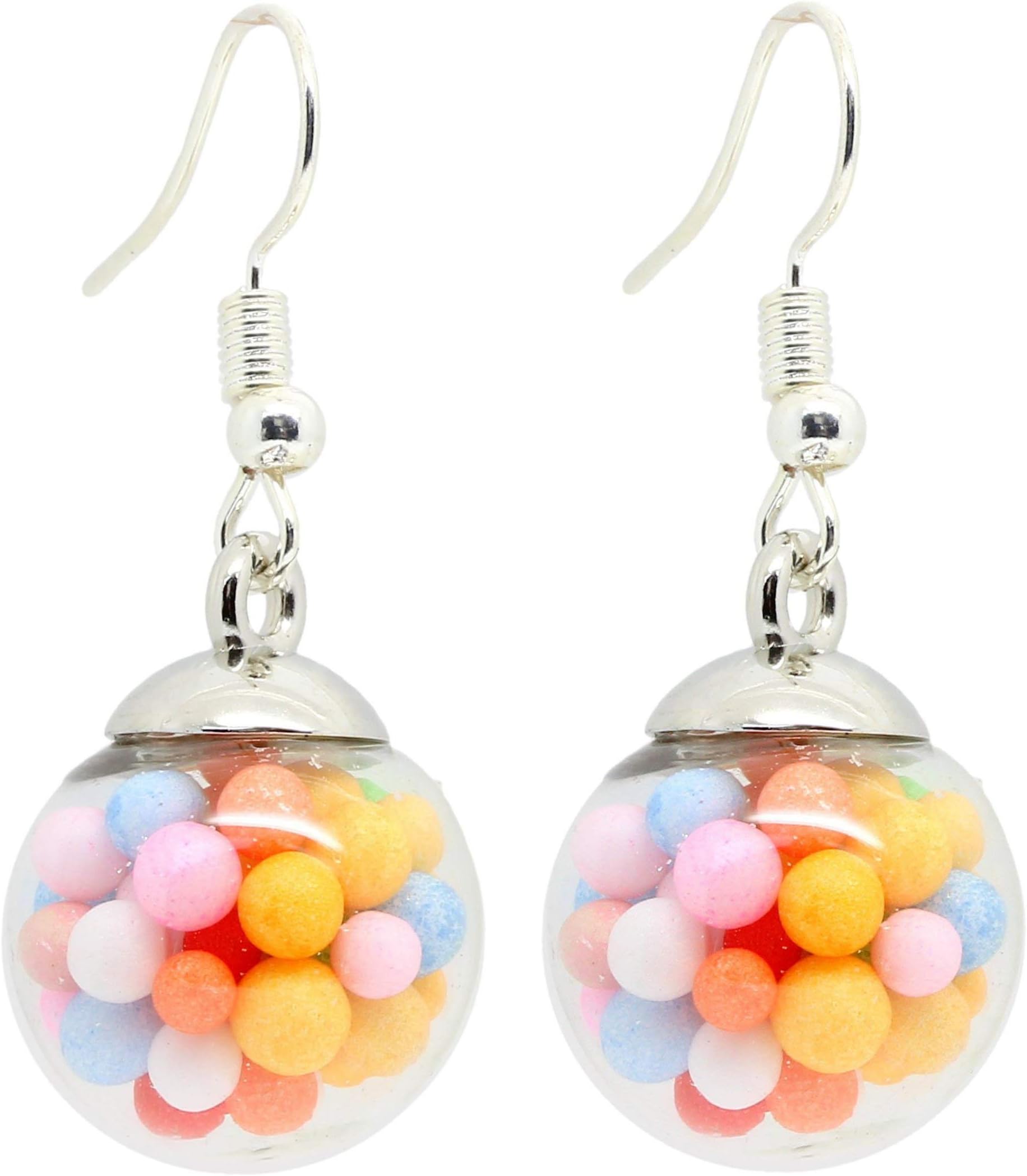 bluebubbleUNICORN CANDY Glass Globe Dangle Earrings on Gift Card