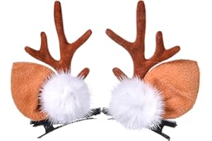 LATEEFAH Deer Ears Antler Headbands Reindeer Antlers Headband Hairs Accessories Christmas Animal Hair Clips Costume Fawn Ears