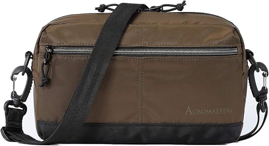 Amazon Co Jp Acromaster Amazon限定ブランド メンズ レディス ショルダーバッグ ショルダー バック ナイロン 撥水 軽量 大容量 多機能 ポケット付き 旅行 トラベル Am 076 カーキ シューズ バッグ