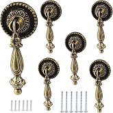 Bonsicoky 6PCS Antique Style Tear Drop Pulls, Bronze | Vintage Cabinet Decorative Pull Handle Knob, For Drawer, Dresser, Wardrobe
