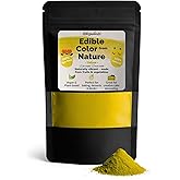 Dekozauber24 Natural yellow food coloring, 0.35oz edible powder, dye free, vegan, plant based and gluten free color for baking
