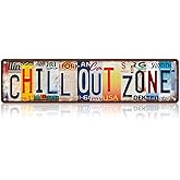 Vintage Chill Out Zone Metal Tin Signs Street Signs Home Wall Decor 16 x 4 Inches