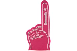 FUNSTITUTION Giant Foam Finger 18 Inch- Number 1 Universal Foam Hand for All Occasions - Cheerleading for Sports - Exciting Vibrant Colors use as Celebration Pom Poms- Great for Sports Events Games School Business
