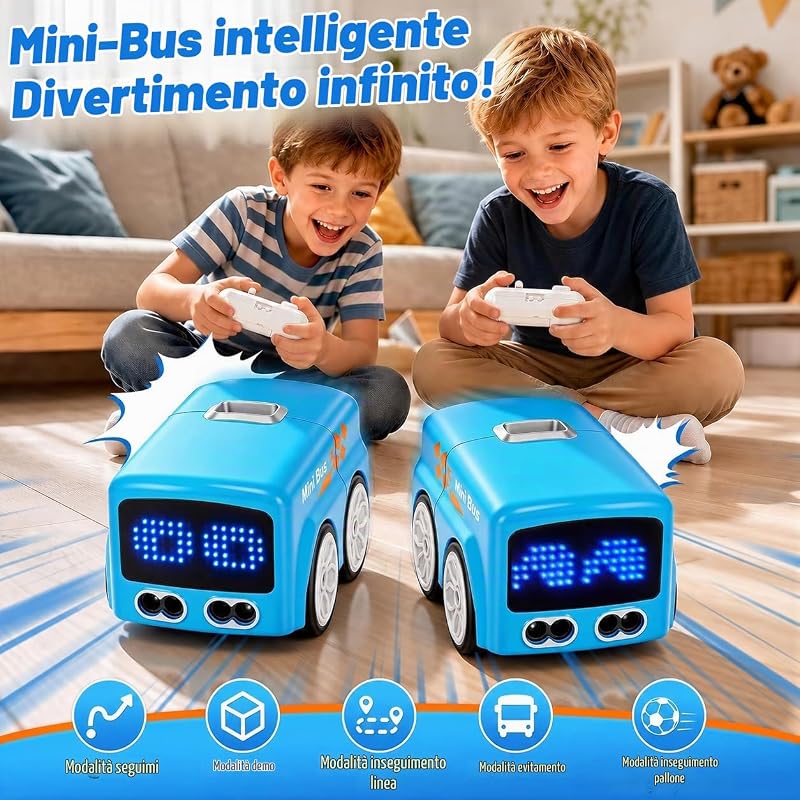 Magic Mini RC Bus con inseguimento gestuale, modalità di fuga e funzione di seguimento della linea