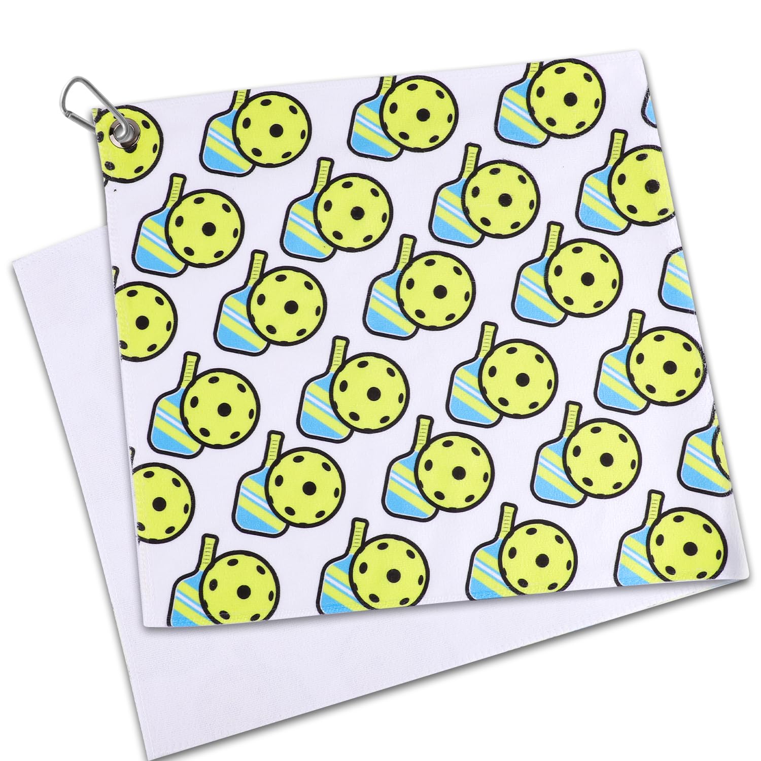 PEUTIER Pickleball Towel & Carabiner Clip, 11.8x27.6in Pickle Ball Towels for Women Microfiber Funny Sports Towel Fashion Prints Pickleball Accessories Funny Pickleball Gifts for Pickleball Lovers