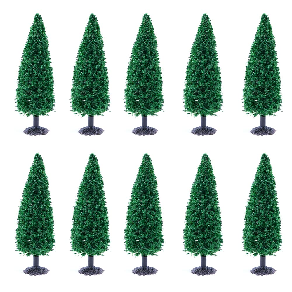 Tiardey 10pcs 4.5inch Model Christmas Trees Mini Trees Miniature Forest Railroad Scenery Pine Trees Architecture Trees For DIY Scenery Landscape