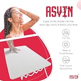 Asvin Extra Long Non Slip Shower Mat 40x120cm White Loofah Rubber view 2