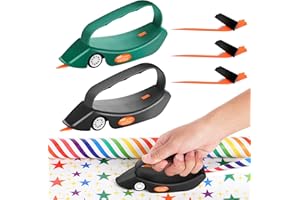 KOOGZFA Wrapping Paper Cutter - Paper Cutter Slider Fit for Any Diameter Paper Roll, 3 PCS Replaceable Blade & Safe Cutting Tool -Wrapping Roll Cutter Perfect for Gift Wrapping, Craft Projects, Office/Home