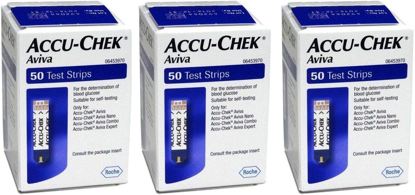 Accu-Check Aviva test strips 3x50 Code Free +10 Test strips +100ct 31g 6mm for free