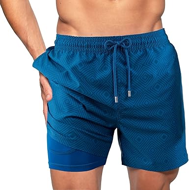 Big and tall swim trunks with compression liner Clearance
