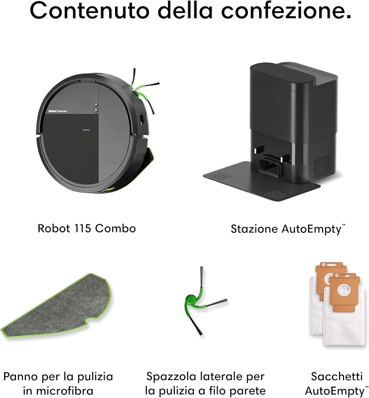 Roomba® 115 Combo robot aspirapolvere lavapavimenti, 15.000 Pa