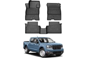Mixsuper Custom Fit Floor Mats for Ford Maverick 2026 2025 2024 2023 2022 (Only Fits Hybrid Models) All Weather Floor Liners 1st & 2nd Row Set Black