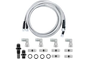 OCTAOR 70" Transmission Cooler Hose for 700R4 4L60 4L60E 4L65E 4L80E, SS Braided Lines Compatible with Ford C4/C6/AOD & GM Chevy 1996+ Vehicles