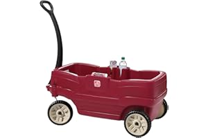 Step2 Neighborhood Wagon, Kids Ride On Toy, Stroller Substitute, Includes Seat Belts, Made of Durable Plastic, Max Weight 75 lbs., For Toddlers 1.5-5 Years Old, Red