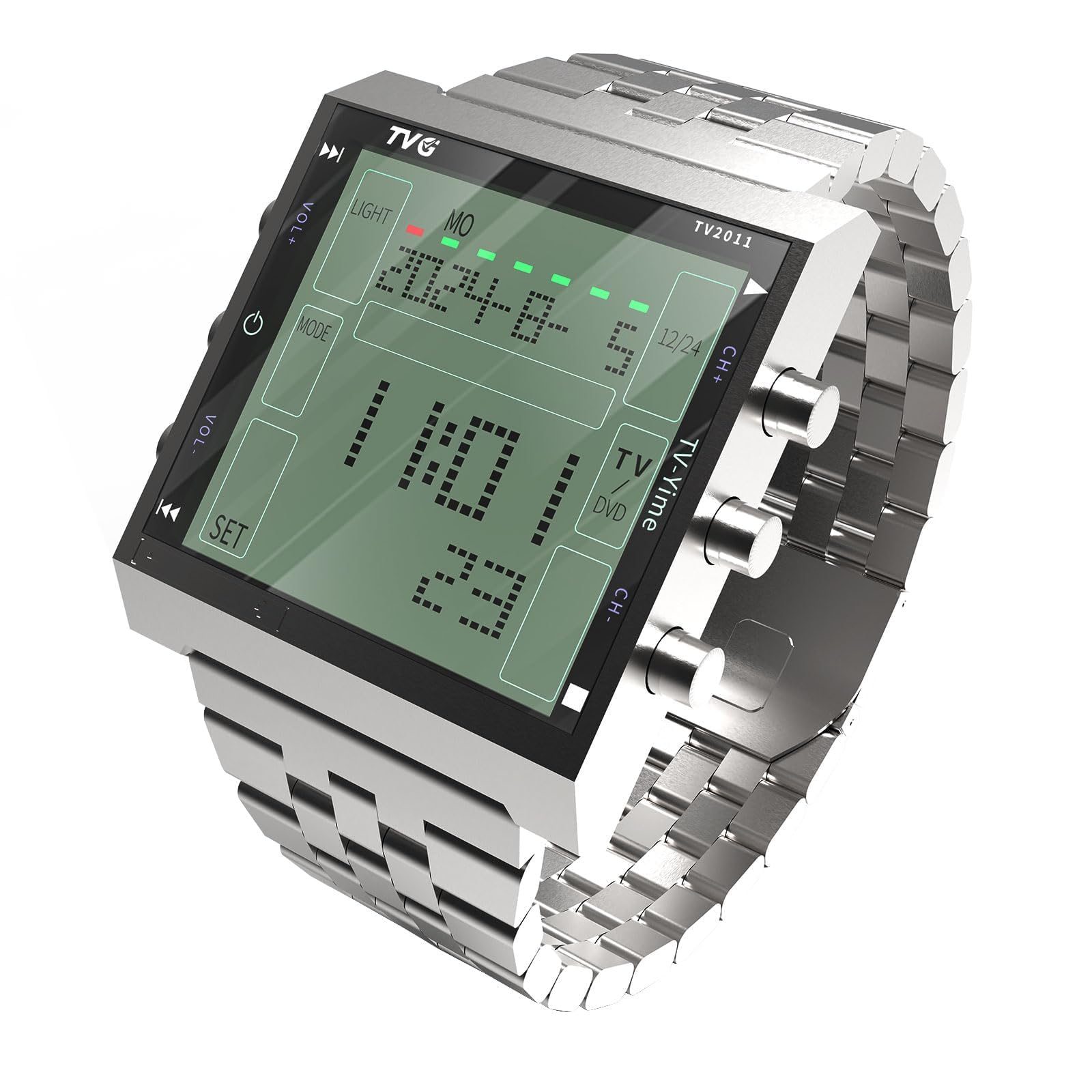 TVG Digital Watch for Men, Military Waterproof LED Sports Watch with Remote Alarm, Stopwatch and Digital TV, Casual Wrist Tactical Watch for Men