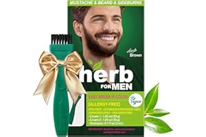 Herb For Men, PPD & Ammonia Free Mustache & Beard Dye, Vegan Coloring – Deep Brown.