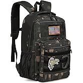 XINTREY Kids tactical Backpack for Boys School Bag 20L mini Children Backpack for Outdoor Camping Travel (Black CM)