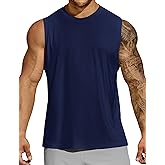 MIER Mens Workout Tank Tops Quick Dry Sleeveless UPF 50+ Muscle Tee Shirts for Athletic Gym Running Swim Beach Training