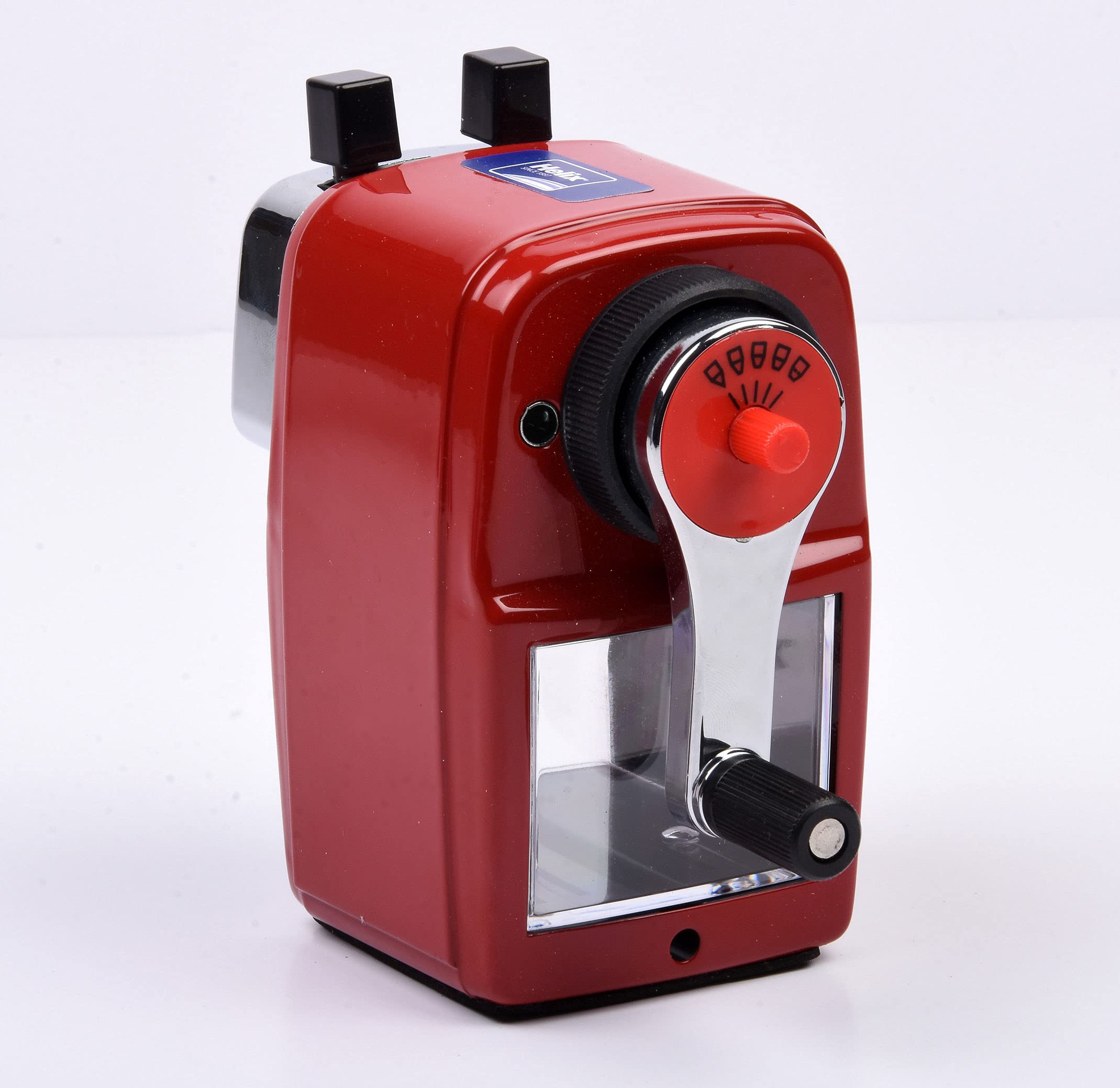 Helix Metal Desktop Pencil Sharpener - Red Body