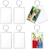 ZHLISHQINJJ 6 Pcs Photo Keychain (2 x 3inch) Transparent Picture Keychain, Acrylic Photo Insert Keychain Blank Photo Insert Keyring DIY Personalize Favor Gift-Fits Photos up to 2.75 x 1.75 in