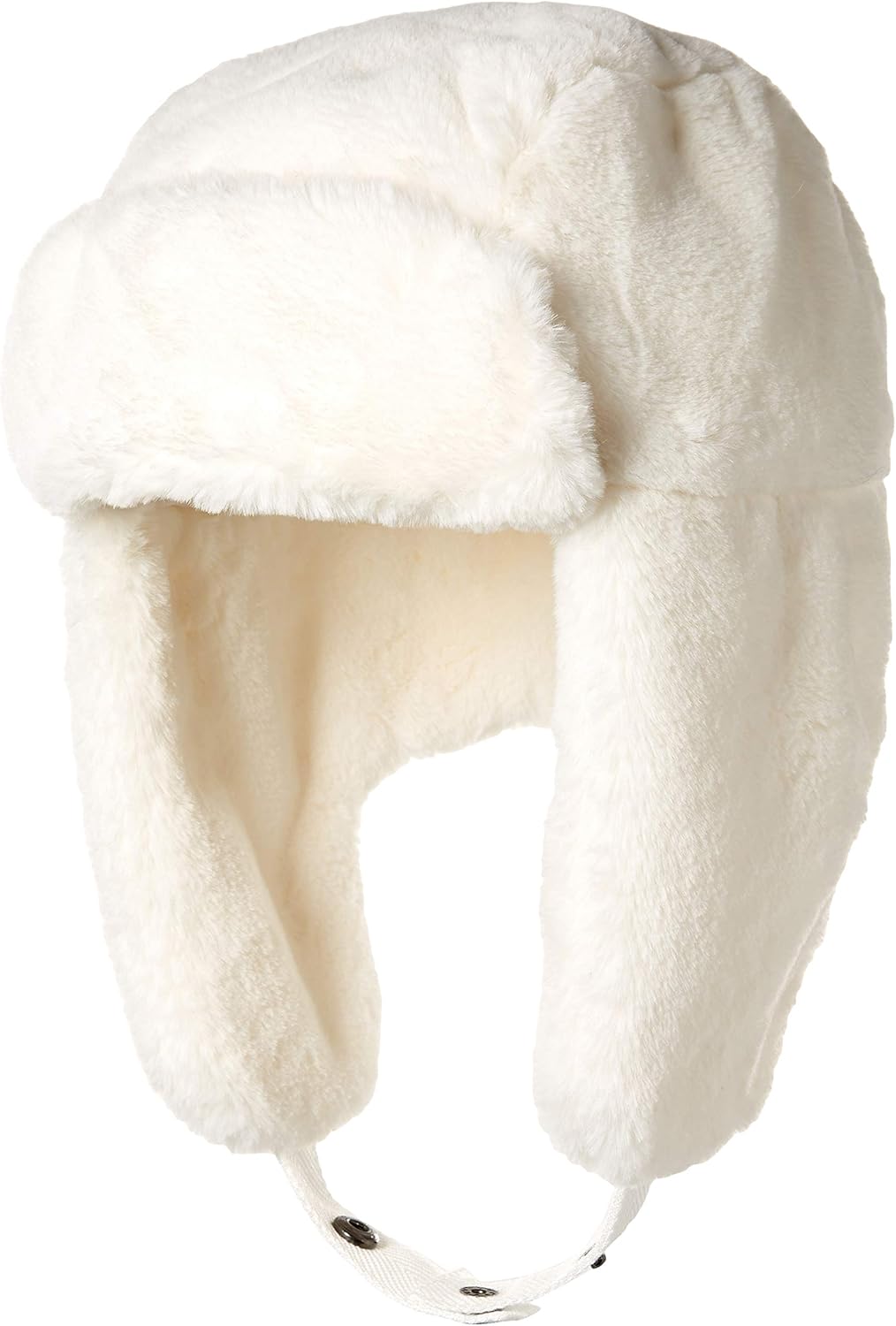  Essentials Women's Faux Fur Trapper Hat, Ivory, One Size: Clothing