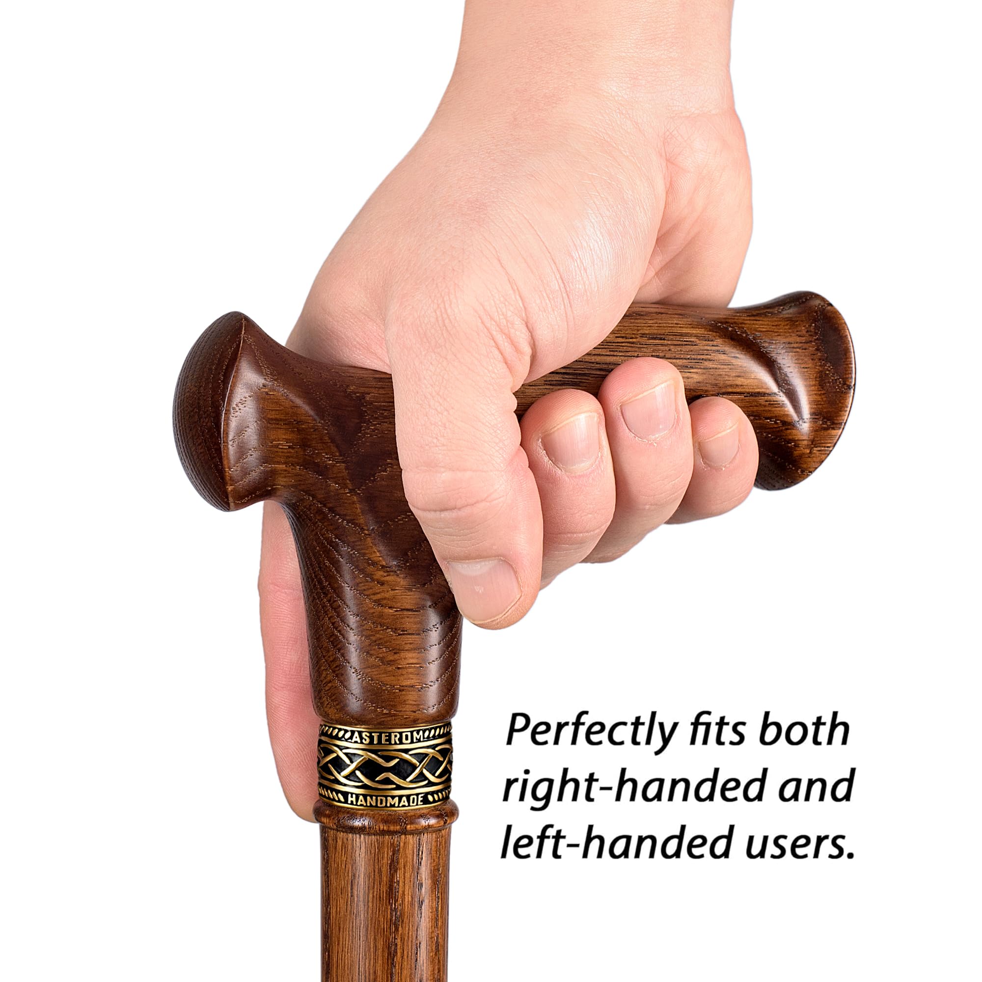 Asterom Walking Cane for Men & Women - Handmade, Ergonomic, Wooden Canes - Cool Walking Sticks for Seniors