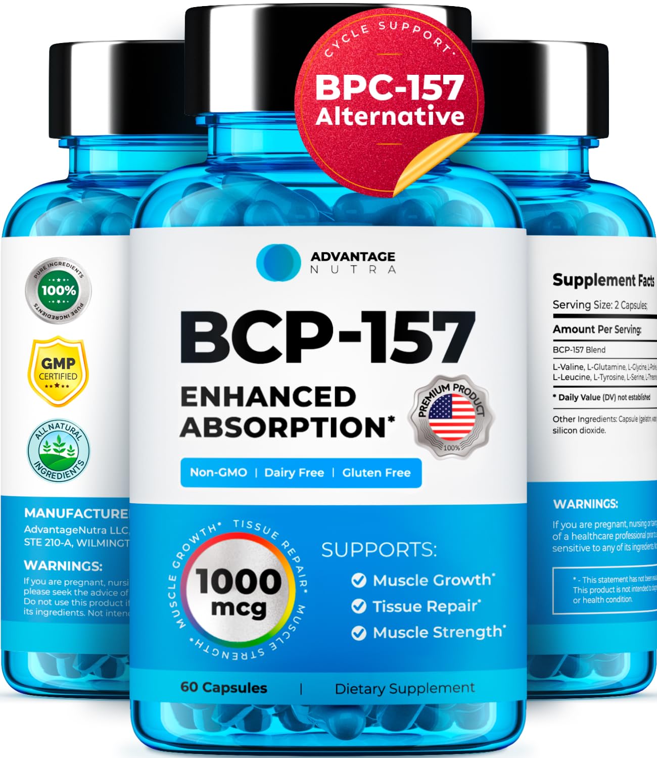 BPC 157 Alternative - Liposomal BCP-157 for Muscle & Workout Recovery -  Research Proven Quality - 60 Capsules, 1000 mcg in Kenya