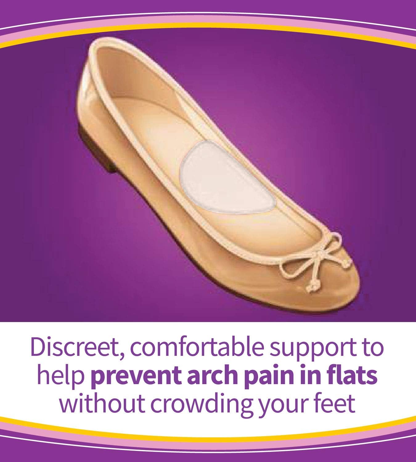 Dr. Scholl's HIDDEN ARCH SUPPORTS for Flats (One Size) // Discreet Supports with Soft Gel Comfortably Support Arches to Prevent Arch Pain often Associated with Flat, Weak, Fallen or High arches: Health & Personal Care