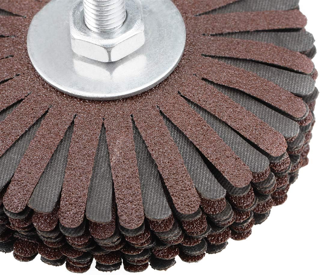 sourcing map Abrasive Cloth Flap Wheel Sanding Star 1/4-Inch Shank for Woodworking Root Carving Furniture Polishing 120 Grit - Image 5