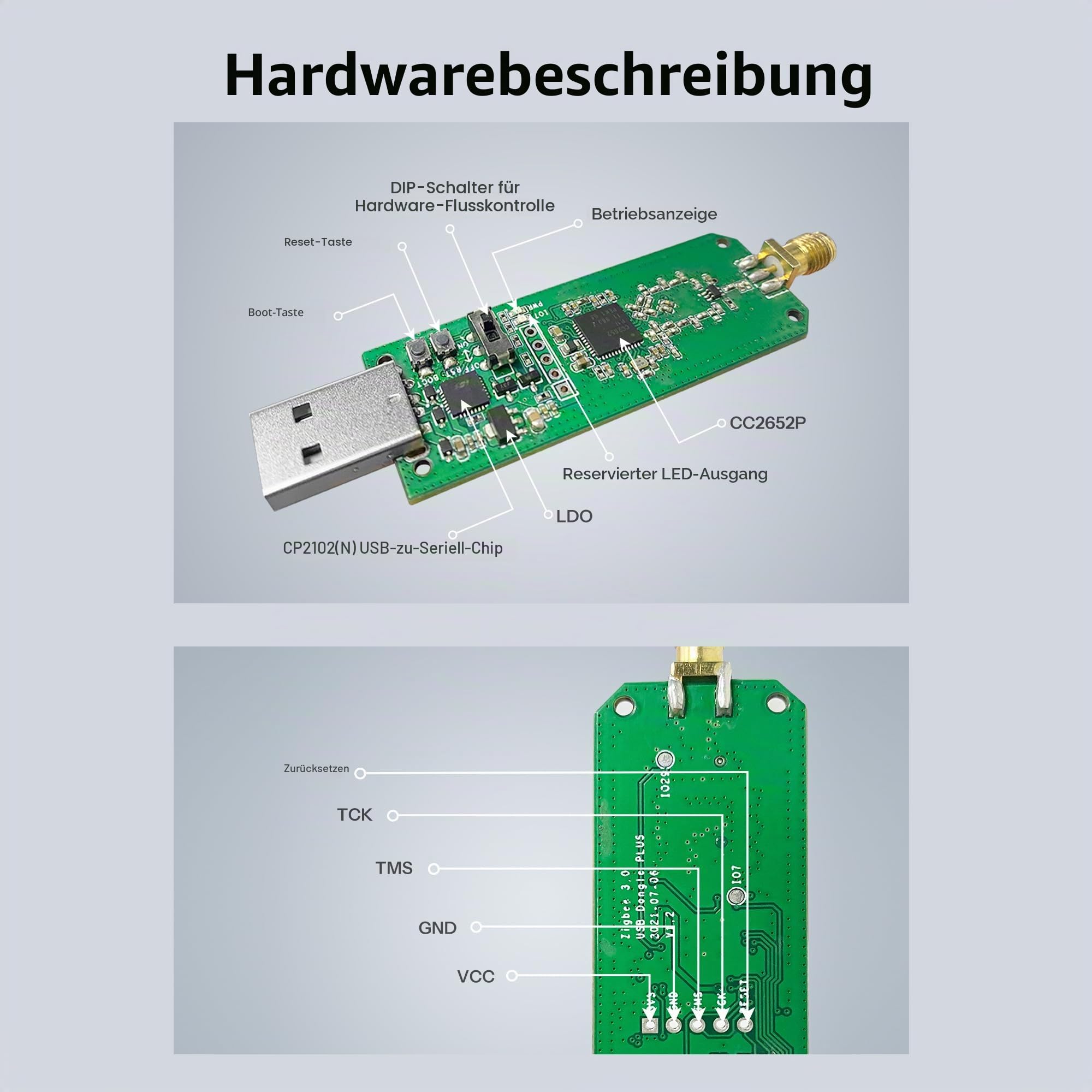 SONOFF Zigbee 3.0 USB Dongle Plus,Zigbee Gateway TI CC2652P + CP2102N Zigbee USB Stick,Zigbee Hub für ZHA in Home Assistant or Zigbee2MQTT,Open HAB etc. 8