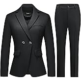 TRONSTORE Women's Plaid Suit 2 Piece Set Work Dresses Blazer Pants Suiting for Women Office Outfits