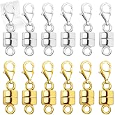 MKCYD Magnetic Necklace Clasps and Closures with Lobster Clasp | 14K Gold and Silver Magnetic Jewelry Clasps for Necklace Extender Bracelet, Extra Strong Magnet Clasp Converters for Women