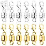 MKCYD Magnetic Necklace Clasp with Lobster Clasp,14K Gold and Silver Magnetic Jewelry Clasps for Necklace Extender Bracelet Closures