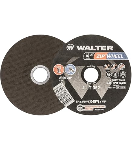 Walter 11T052 5x3/64x7/8 Zip Performance Cut-Off Wheels Type 1 A60