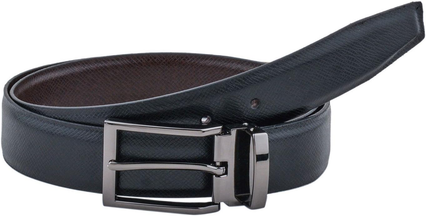 Leather Dress Belt Removable Buckle 35mm Reversible Belt