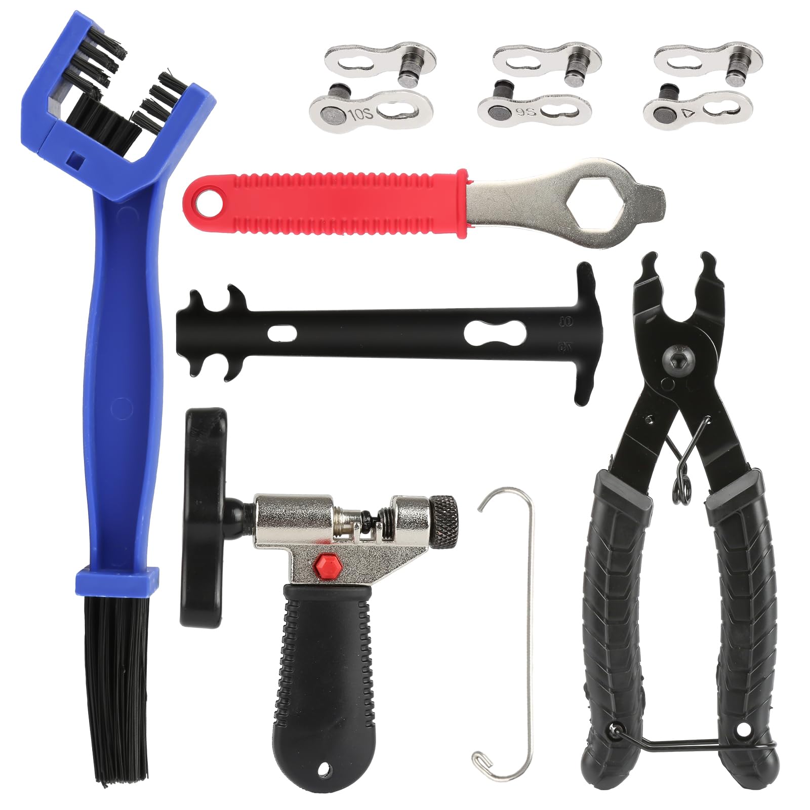 YONGQING Bicycle Chain Tool Set, Chain Link Removal Tool Contains Bicycle Chain Breaker and Multiple Tools,Bike Chain Tool Set for Road Bike, Mountain Bike, Children's Bike