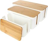 ASelected Cable Management Boxes 3 Pack White Plastic Wire Organizers Hide Cords view 6