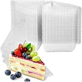 100Pcs Cake Slice Containers,Pie Containers for 6&rdquo;-8&rdquo; Diameter Cake Slices | Dot Cake Container for Take Out Packaging,Plastic Disposable Triangle Boxes,Individual Cheesecake Container for Home, Bakerys