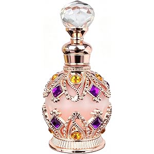 Vintage 15ml Perfume Bottle Crystal Rhinestone Inlaid Glass Dropper Refillable Container Essential Home Decor for Women Gift
