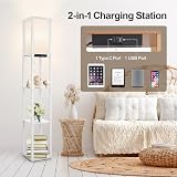 OUTON Floor Lamp Shelf with Remote, Dimmable 4 Colour Temp, USB 2 Ports view 4