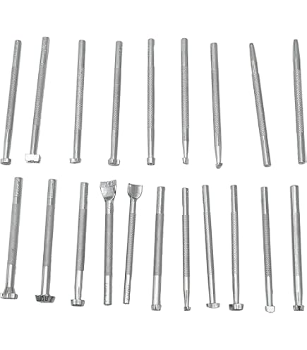 Geometrics Diamond Lined Leather Stamp Tool - Stainless Steel Stamping Tool For Leather Craft (Single Or Set)