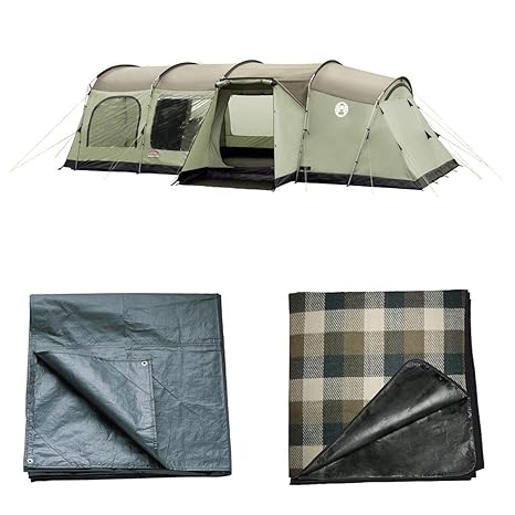 Coleman Mackenzie Cabin 6 Berth Xl Tent Pack With Carpet And
