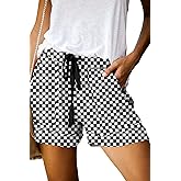 KISSMODA Womens Summer Shorts Leopard/Camo/Solid/Floral Print Elastic Waist Pocketed Casual Pants