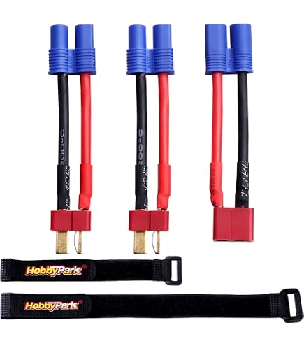 Adattatore EC3 Maschio A T-Plug Femmina (Deans) Con Cavo 14AWG 5cm - BackBay R/C