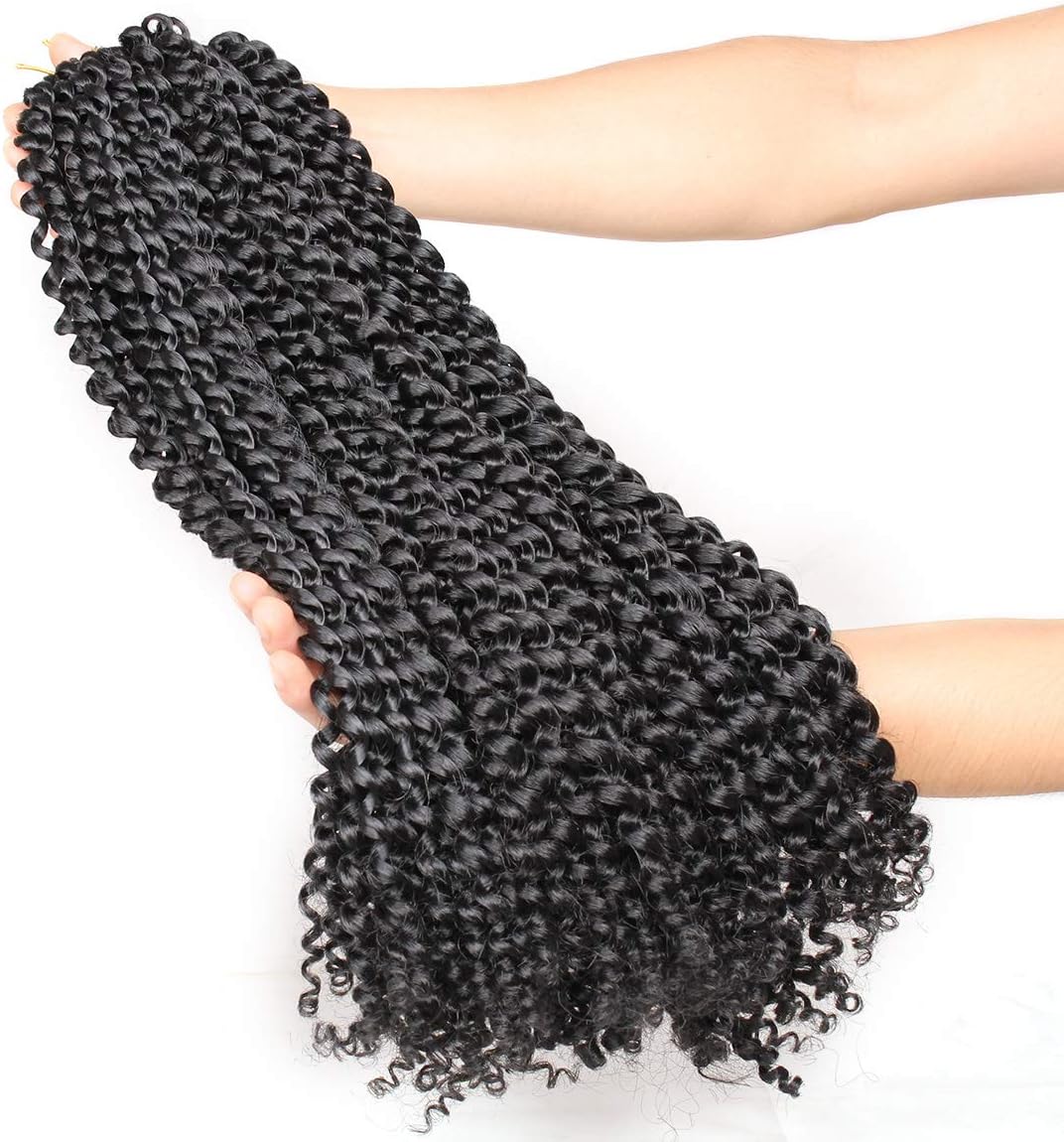 Xtrend 24 Inch Black Passion Twist Hair 44 Strands Water Wave Bohemian Crochet Braids Hair for Butterfly Locs Crochet Hair Long Passion Twist Synthetic Braiding Hair Extensions 1B# - Image 3