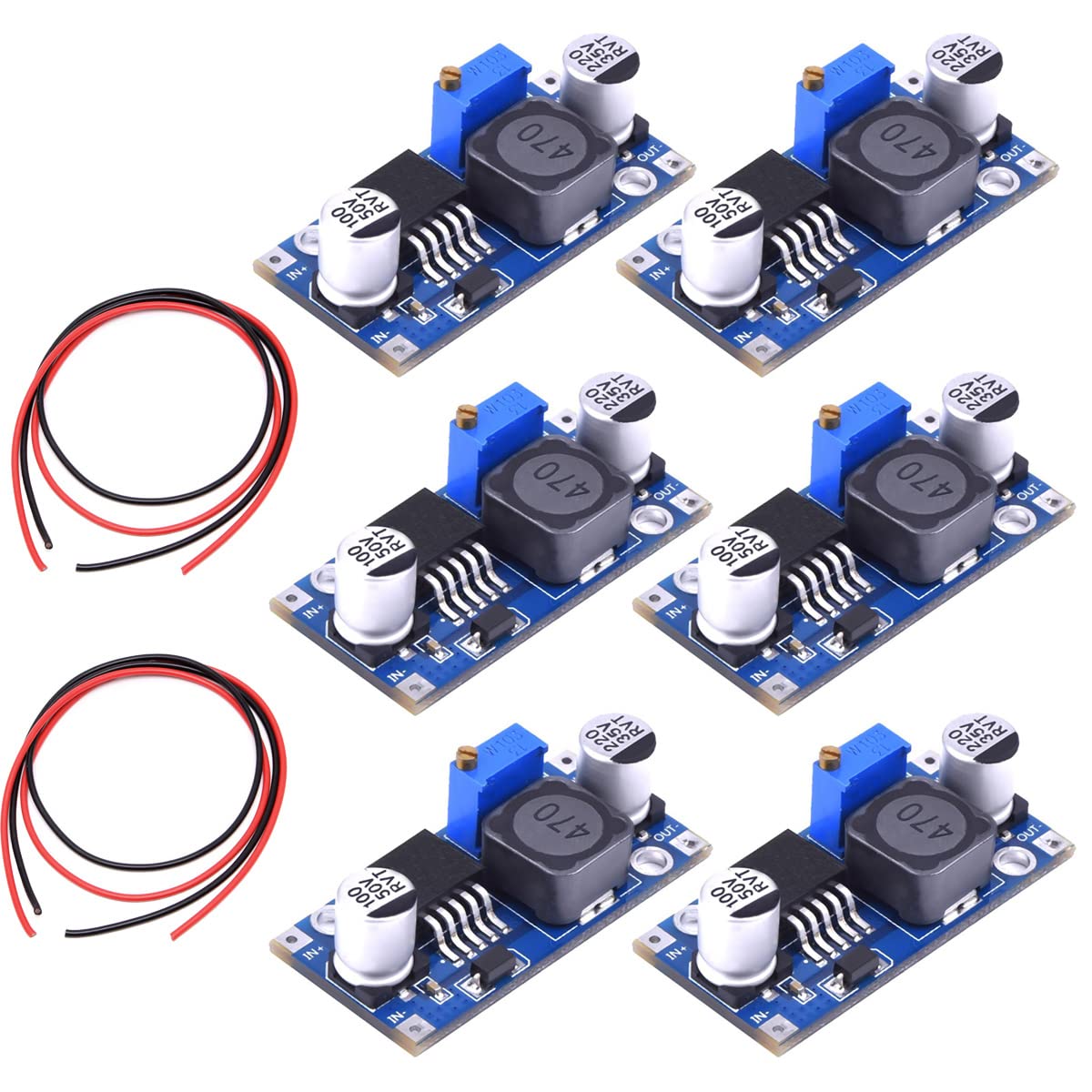 Youmile 6PACK Step-Down Power Supply Module LM2596 LM2596S Buck Converter DC to DC 3.0-40V to 1.5-35V High Efficiency Voltage Regulator Module