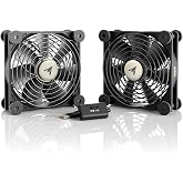 AC Infinity MULTIFAN S7, Ultra-Quiet Dual 120mm USB Fan w/ Speed Controller | UL-Certified, Dual-Ball Bearings, Noise-Absorption Pads for Receiver DVR, PlayStation, Xbox, Computer, Cabinet Cooling