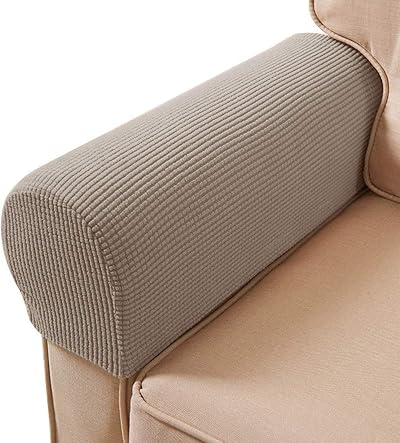 ESRISE Armrest Chair Covers Set of 2 Sand Stretch Spandex Polyester