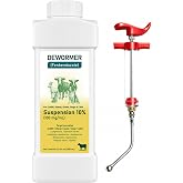 Fenbendazole 10% Oral Suspension Dewormer &mdash; Livestock Dewormer (Suitable for Goats, Cattle, Dairy Cows, Sheep, Horses, etc.) Helps Control Roundworms, Hookworms, Whipworms, and Tapeworms 33.8 fl oz